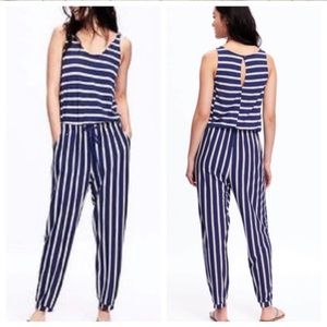 Old navy// striped jumpsuit size small